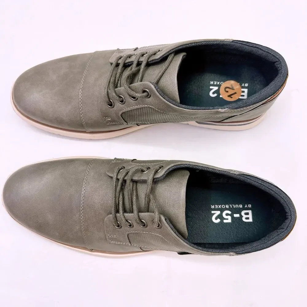 B-52 by Bullboxer Bryer Men’s Size US 12 Grey Leather Casual Dress Lace Up Shoes